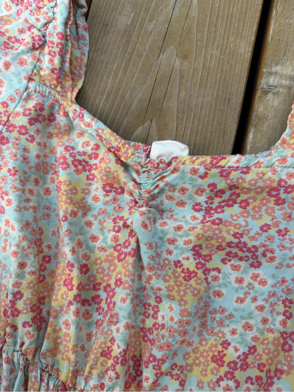 Roxy Girls Floral Flutter-Sleeve Dress in Pink, Yellow & Cream Size 7/8